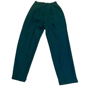 Jones NY 6 P pants petite green herringbone wool lined high rise trousers